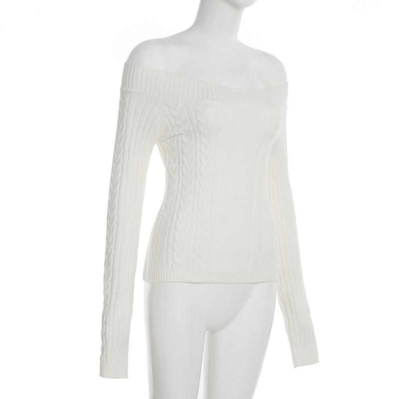 Off shoulder long sleeve sweater top