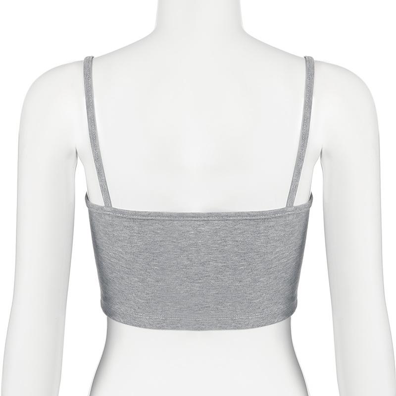 U neck print backless contrast cami top