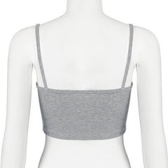 U neck print backless contrast cami top