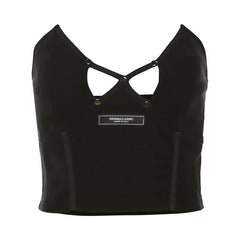Hollow out stitch backless solid tube top
