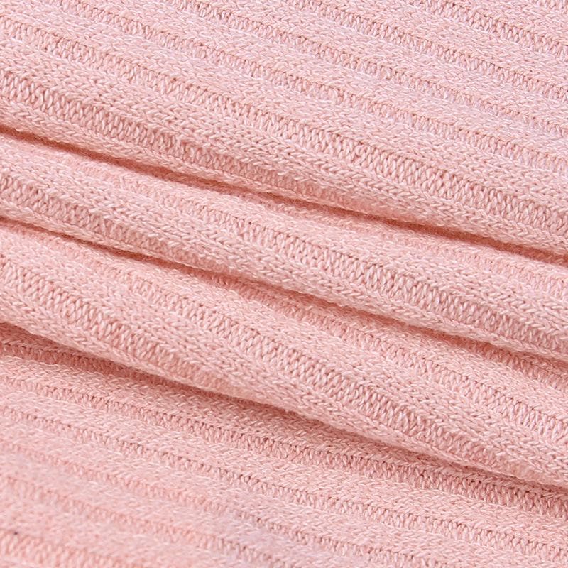 Long sleeve knitted hollow out ribbed cross front crop top