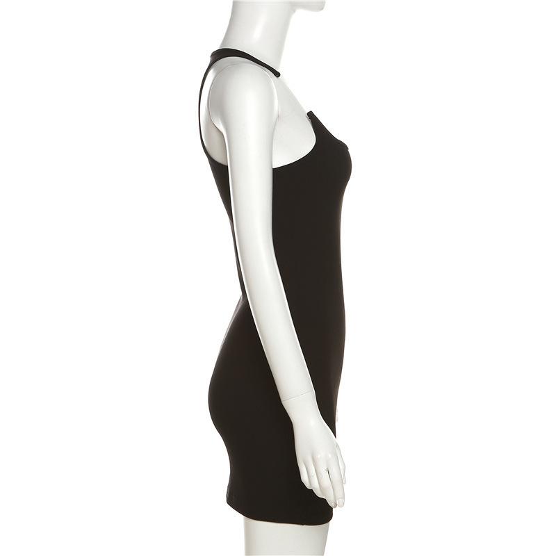 U neck solid cami mini dress