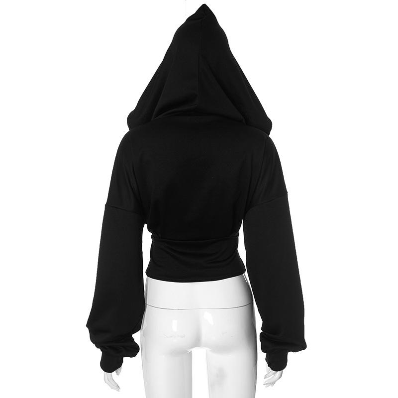 Hoodie long sleeve zip-up coat top