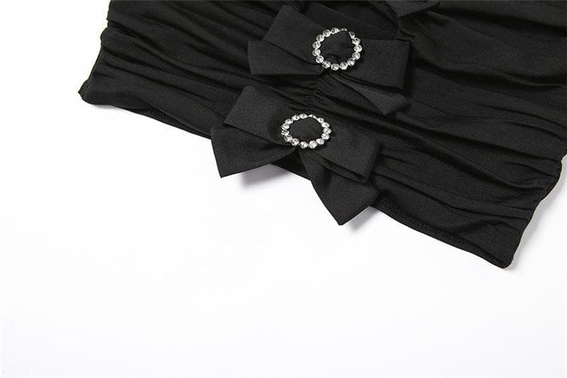 Hollow out bowknot tube cut out top