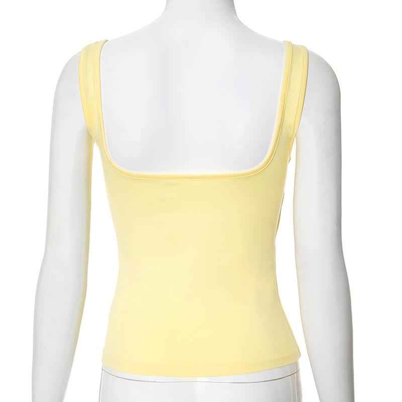 Sweetheart neck solid backless cami top