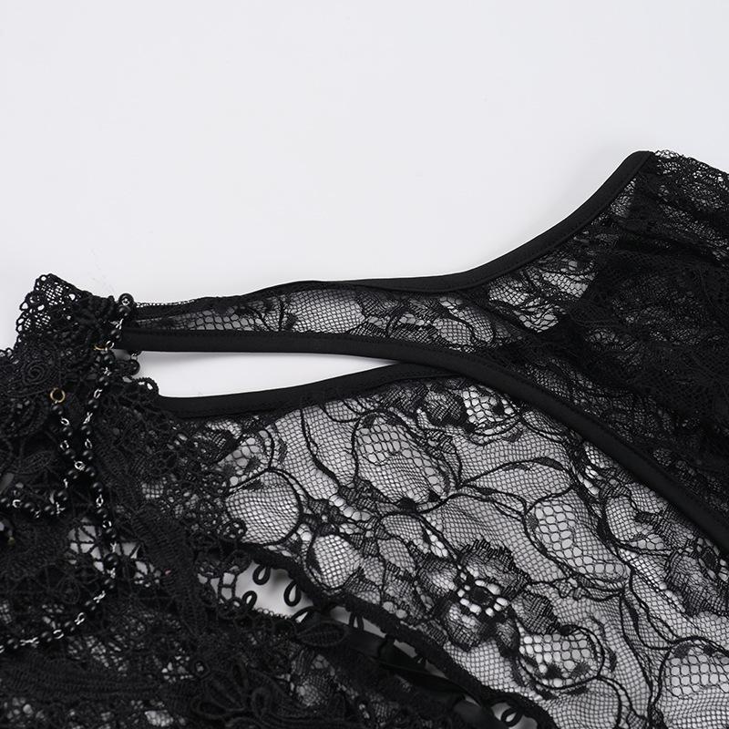 Long sleeve off shoulder lace hollow out shrug top