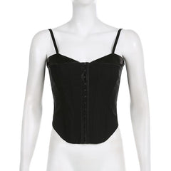 Sweetheart neck corset button cami top