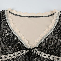 Long flared sleeve lace bowknot top