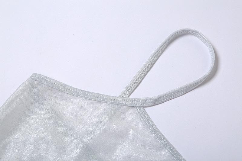 Sheer mesh see through backless solid cami maxi dress  | samba dress