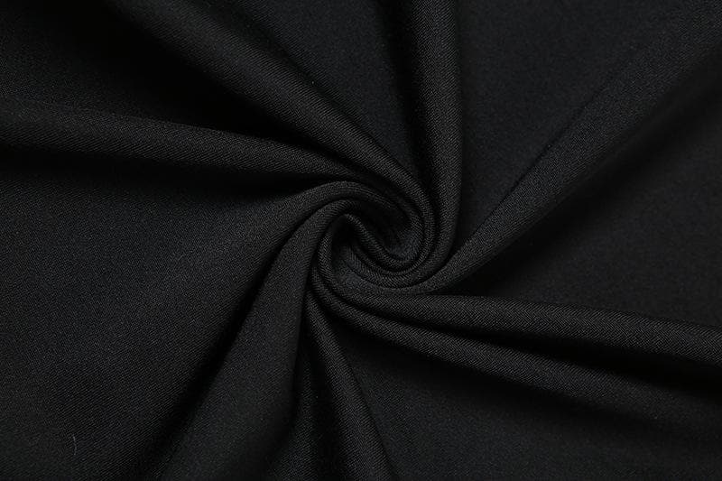 Cross front long sleeve slit notch neck solid midi dress  | black rave dress  | black rave dress