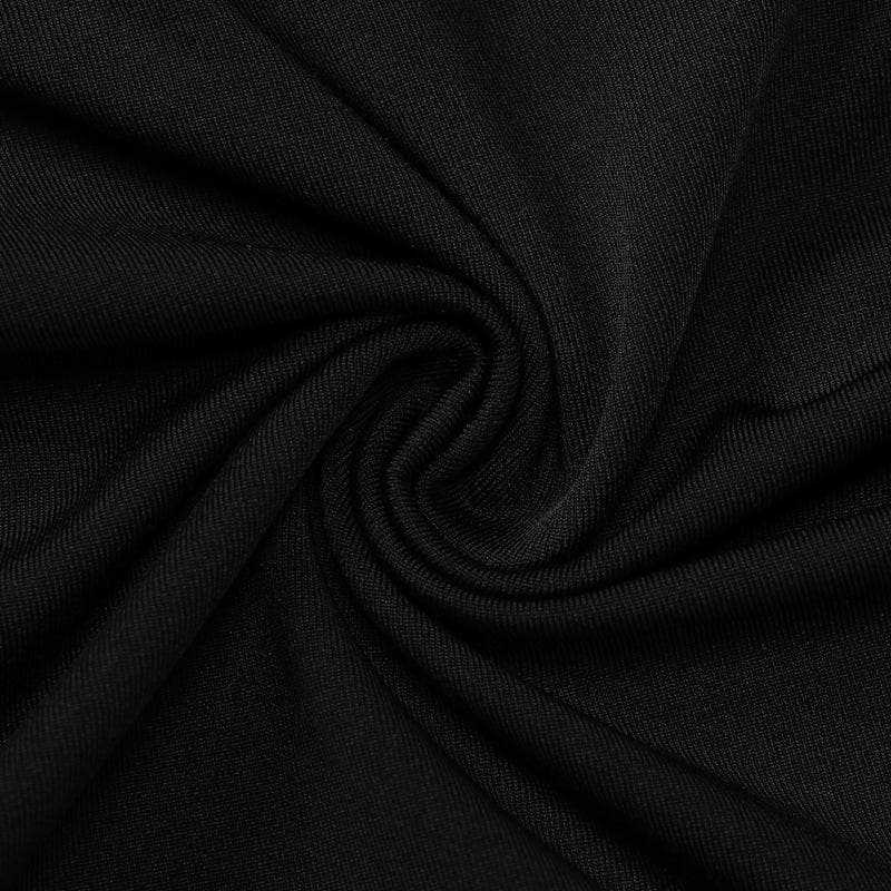 Mesh patchwork solid low cut long sleeve cross front maxi dress  | black rave dress  | black rave dress