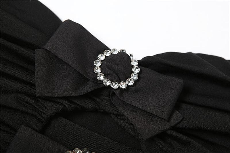 Hollow out bowknot tube cut out top