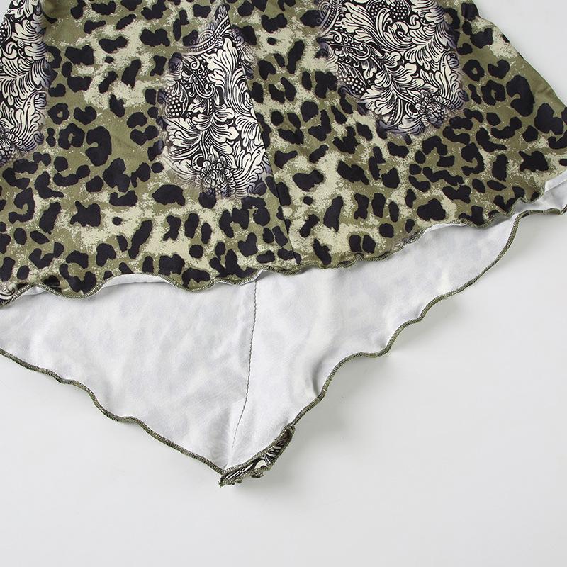 Leopard print halter o ring backless top