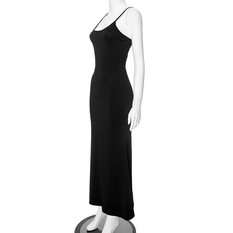 U neck butterfly pattern hollow out cami maxi dress  | red tango dress