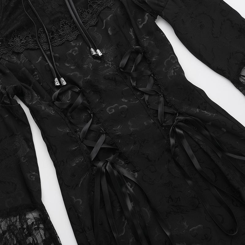 Puff sleeve lace up slit maxi dress