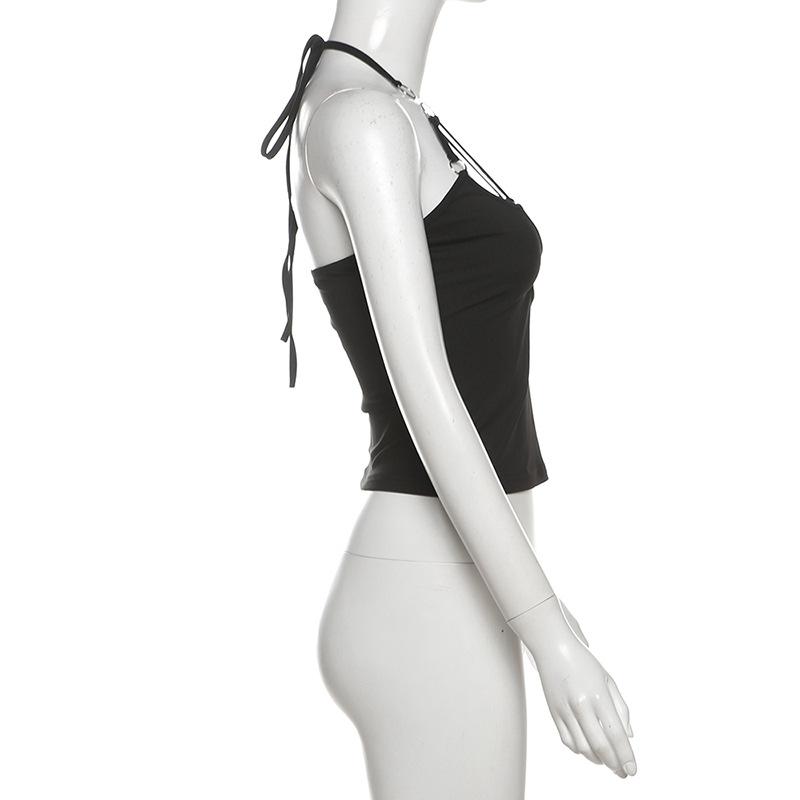 Halter o ring backless hollow out top