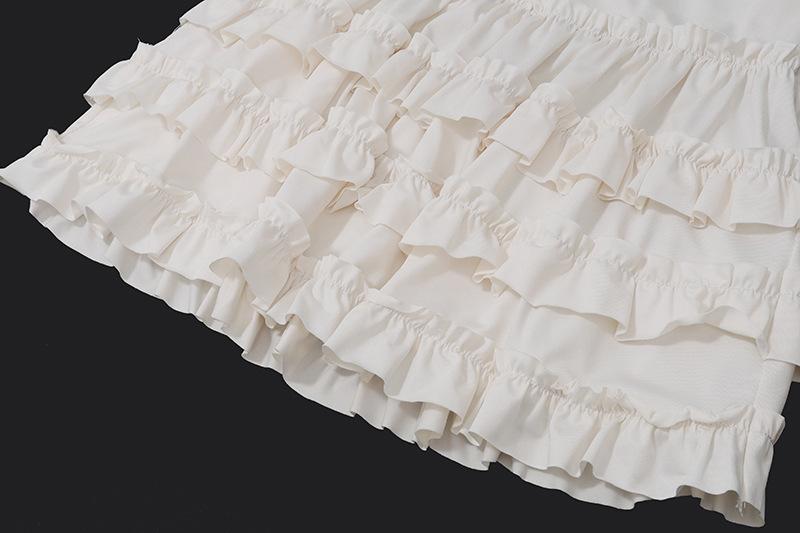 Halter smocked knotted ruched ruffle mini dress