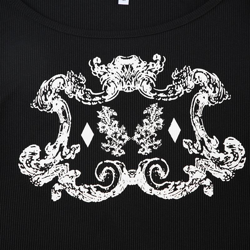 Long sleeve crewneck abstract top