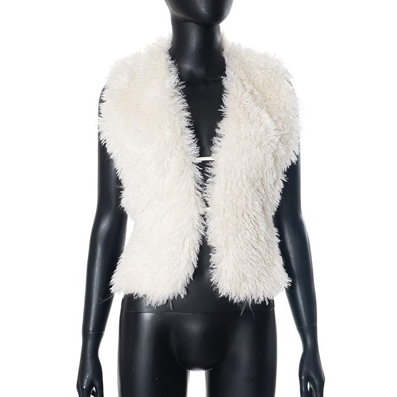 Halter fluffy self tie shrug top
