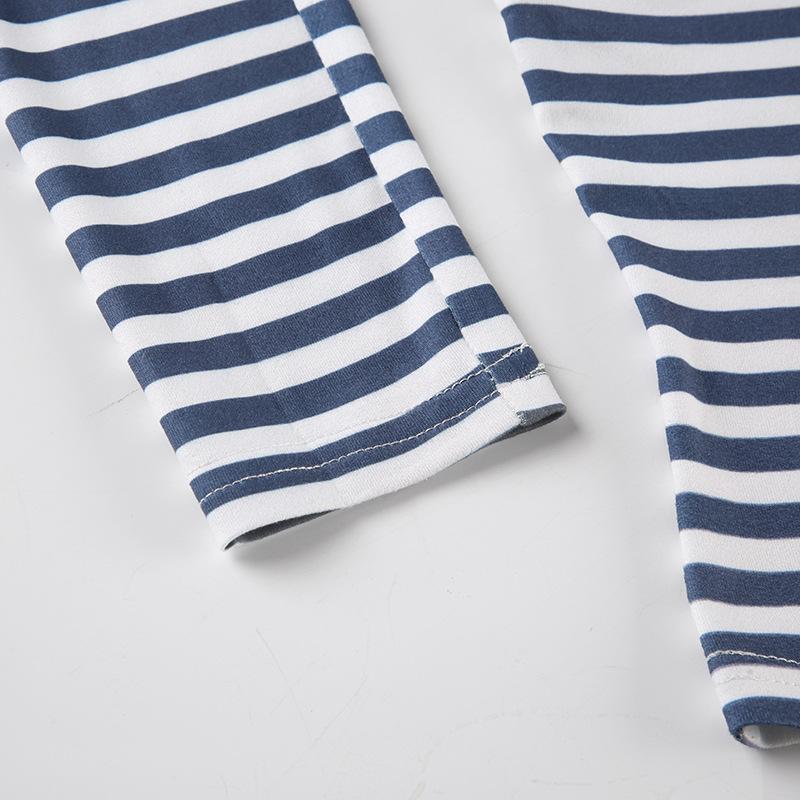Striped v neck long sleeve top
