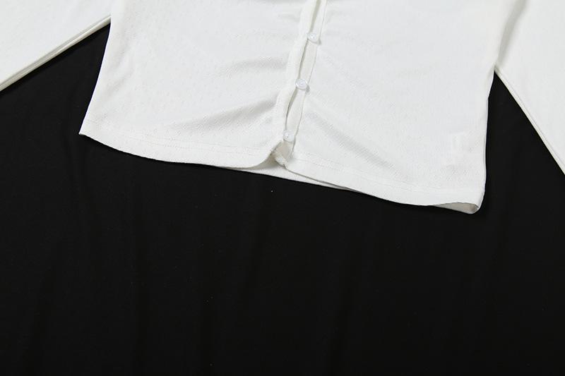 Long sleeve textured ruffle button short pant set