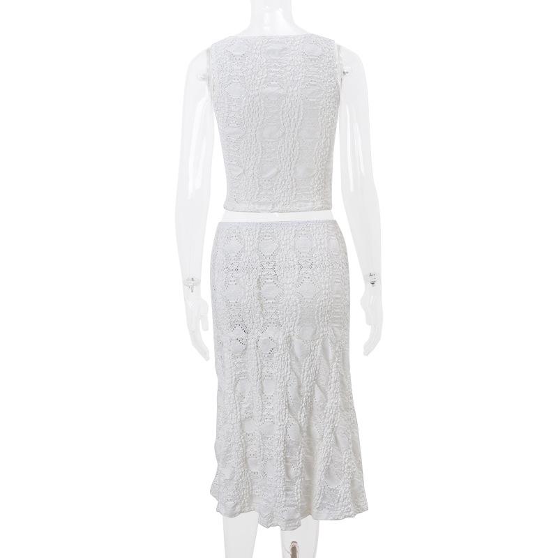 Crewneck sleeveless maxi skirt set