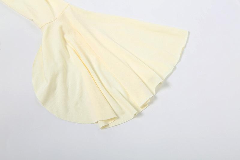 Long flared sleeve ruched maxi skirt set