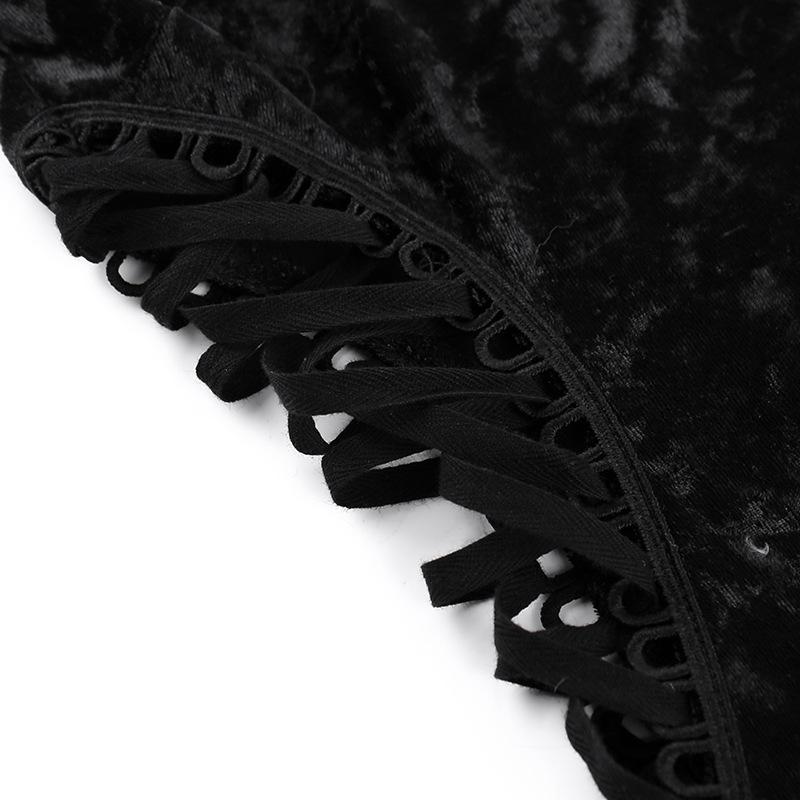 Sweetheart neck velvet lace up ruched cami mini dress