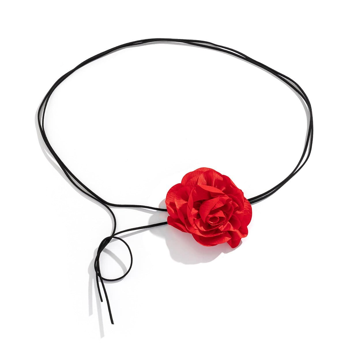 Flower applique self tie waist chain