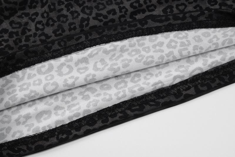 Leopard print cross front hollow out cami top