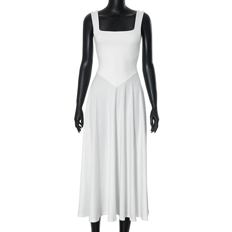 Square neck solid cami maxi dress