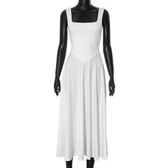 Square neck solid cami maxi dress