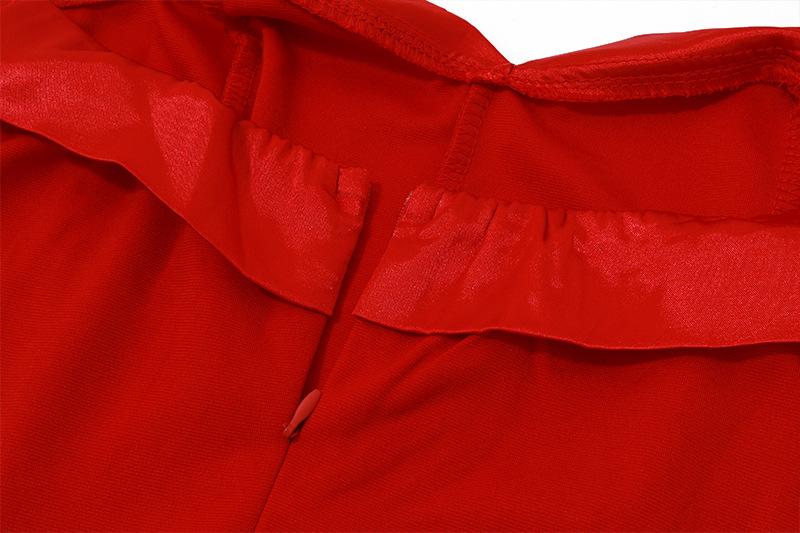 Off shoulder off shoulder zip-up mini dress  | red tango dress