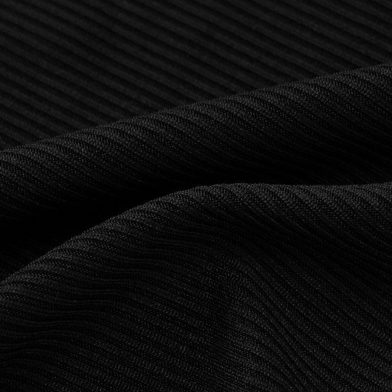 Cross front self tie halter solid long sleeve notch neck mini dress  | black rave dress  | black rave dress