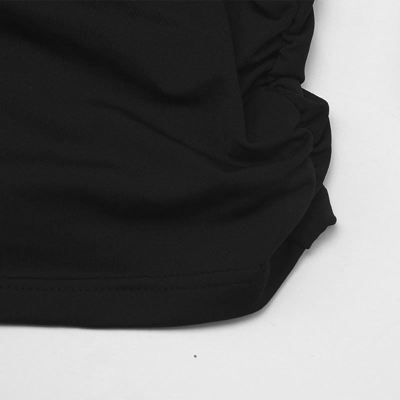 U neck long sleeve hollow out backless mini dress