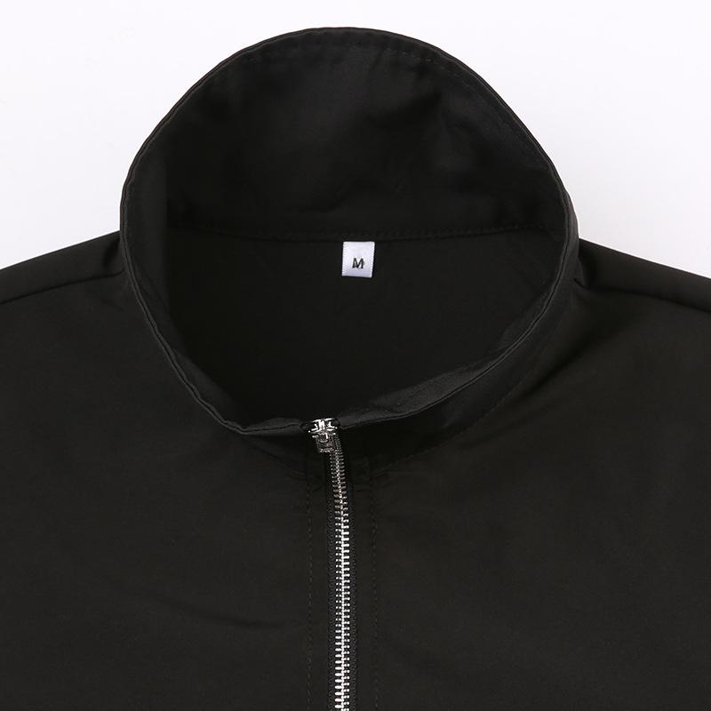 High neck long sleeve hollow out buckle crop coat top