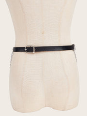 Layered metal chain adjustable corset