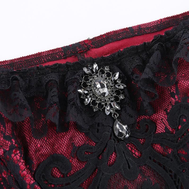 Velvet lace hem corset cami top