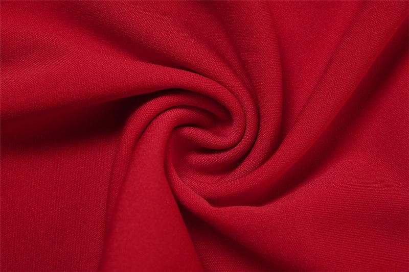 One shoulder flower applique ruched ruffle solid backless mini dress  | red tango dress