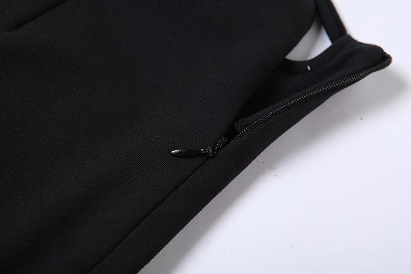 Hollow out metal chain self tie zip-up mini skirt