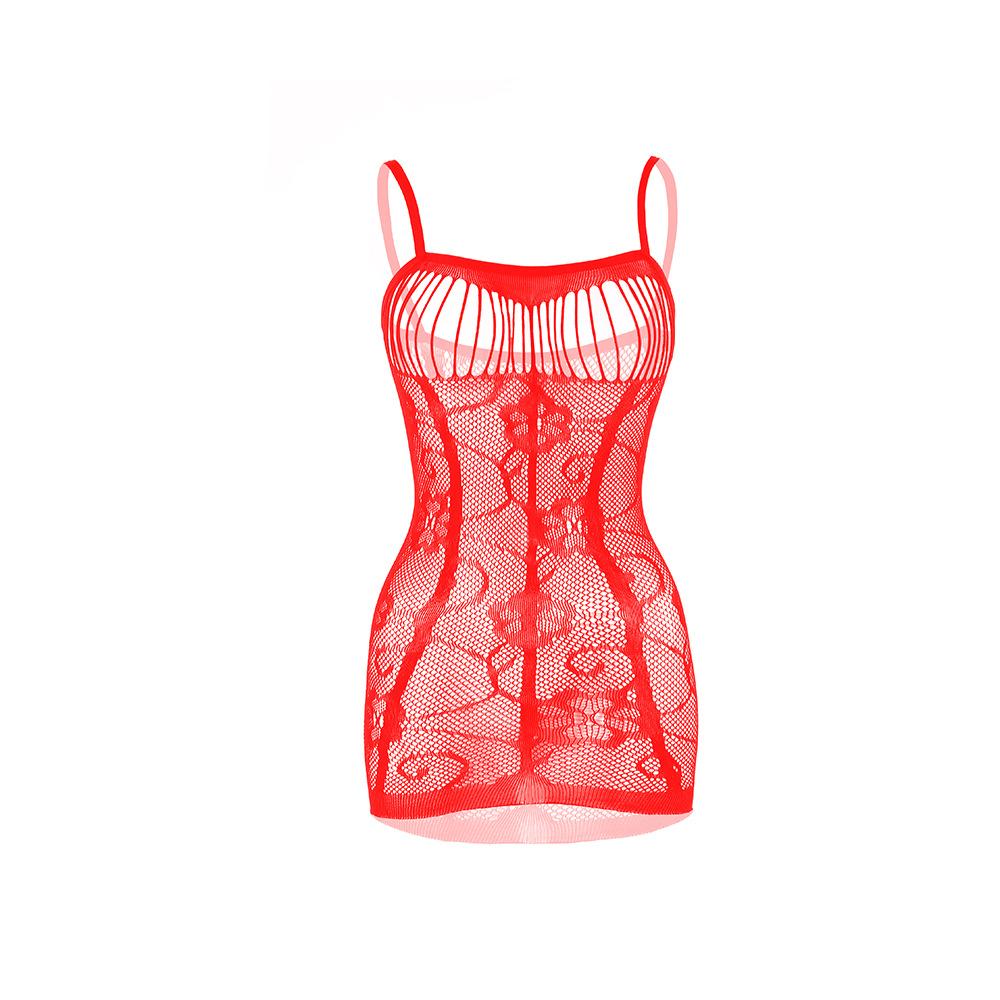 Lace hollow out solid cami mini dress  | red tango dress