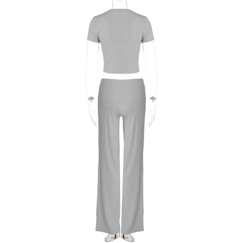 Short sleeve crewneck drawstring pant set