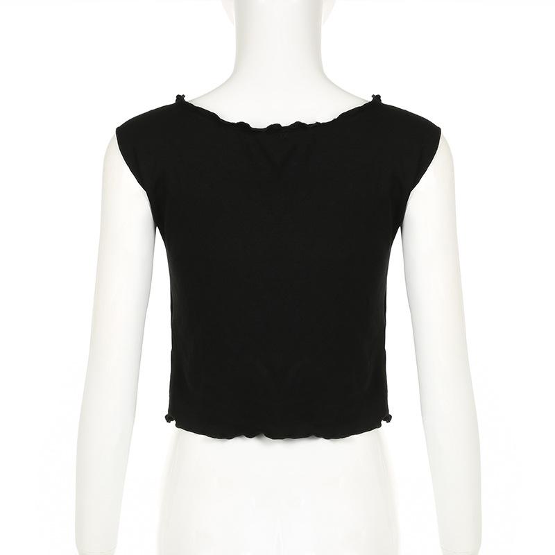 Cap sleeve bowknot u neck ruffle top