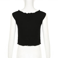 Cap sleeve bowknot u neck ruffle top