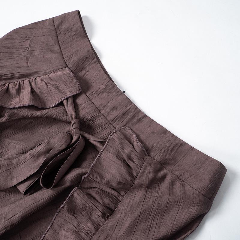 Ruffle knotted zip-up maxi skirt