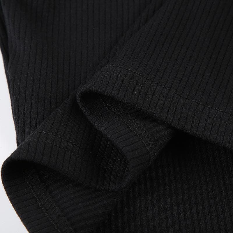 Short sleeve ruffle ruched bowknot ribbed top