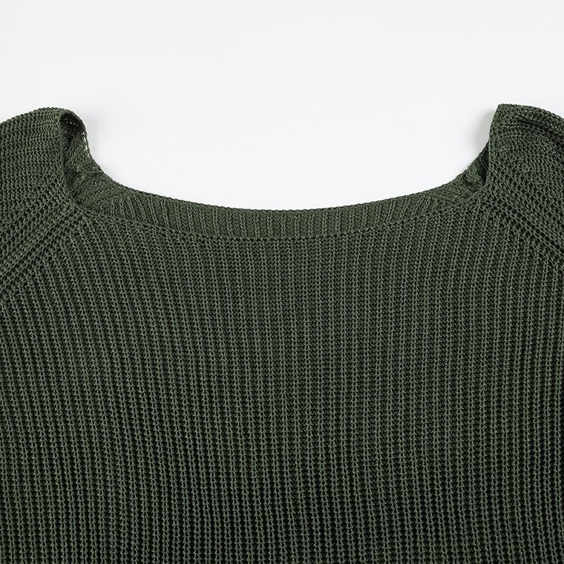 Long sleeve off shoulder knitted top