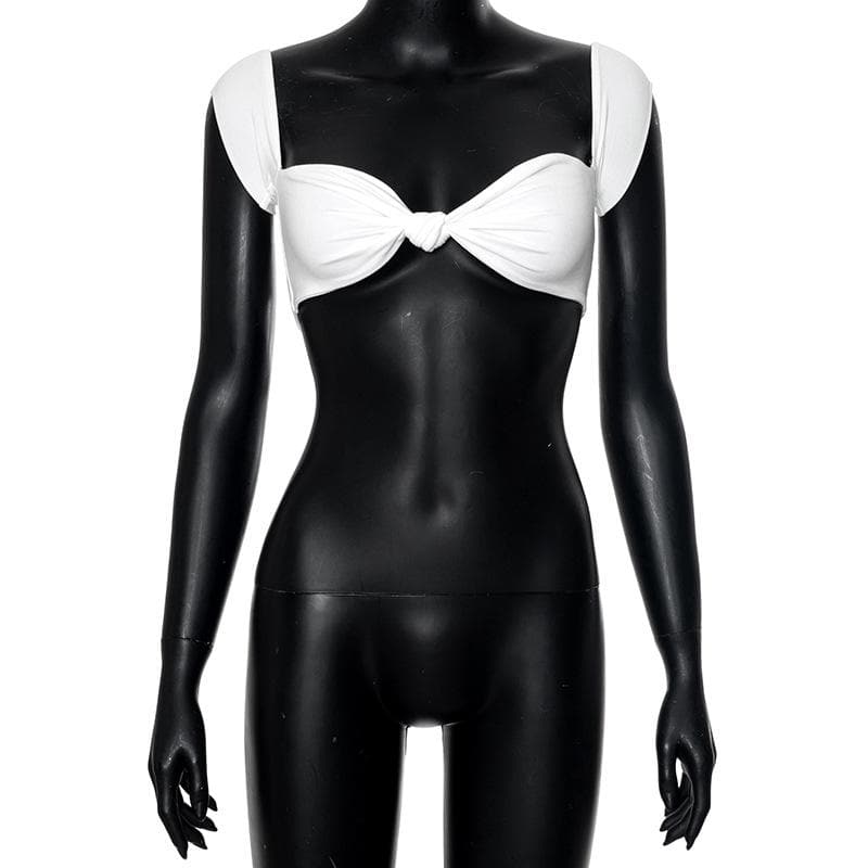 Cap sleeve ruched sweetheart neck crop top