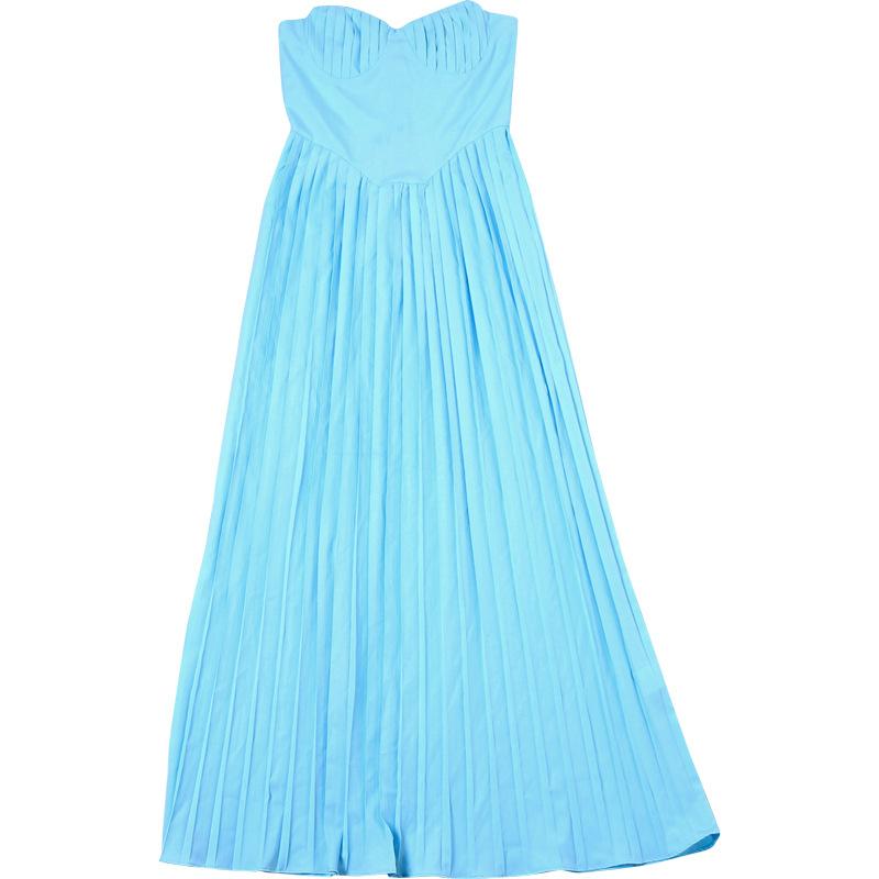 Sweetheart neck backless ruched solid maxi dress