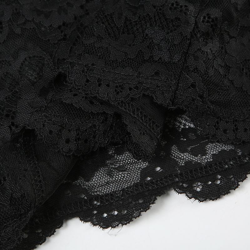 V neck mesh lace cami mini dress